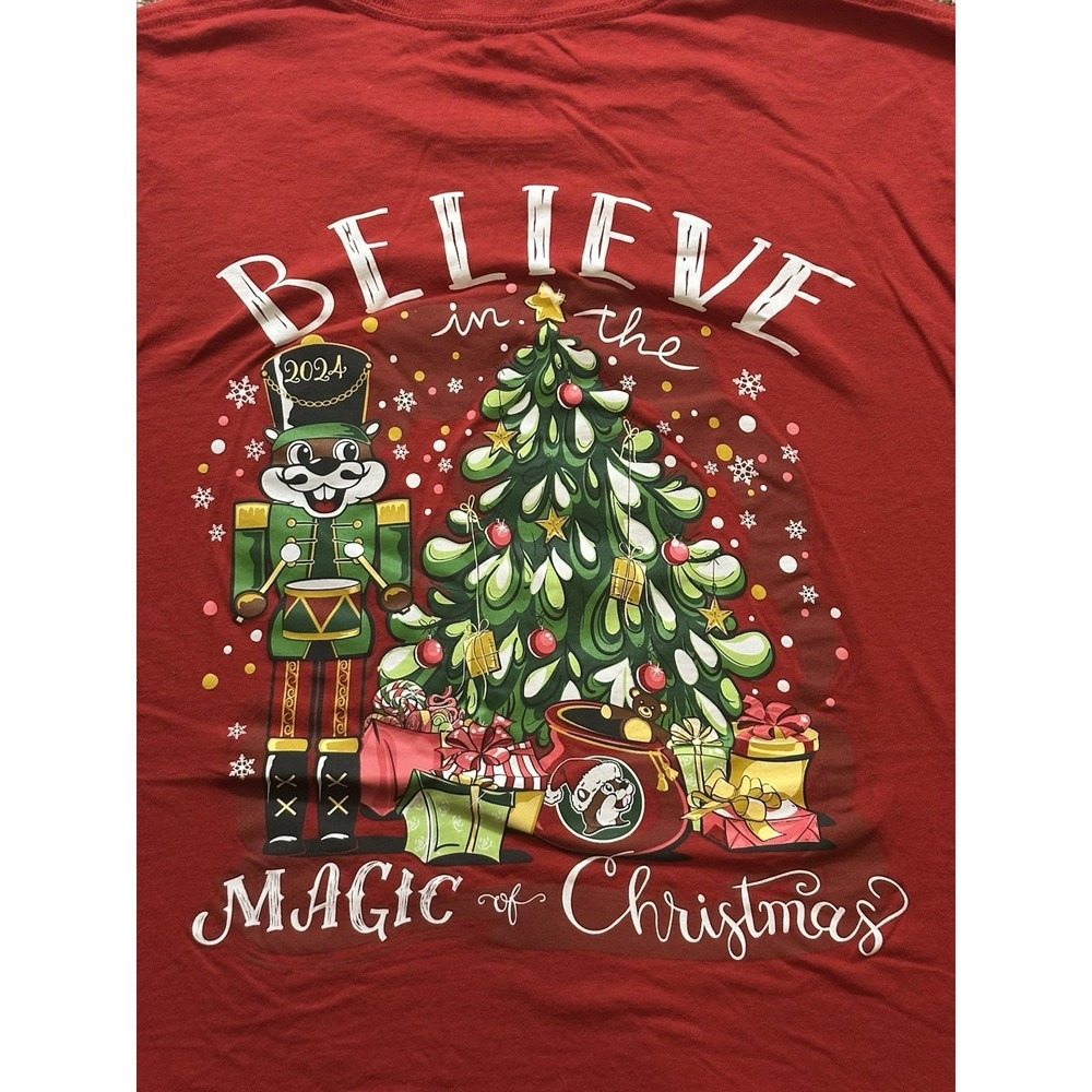 Adult Buc-ees Holiday Christmas Short Sleeve Graphic Shirt - XL - Picture 4 of 5